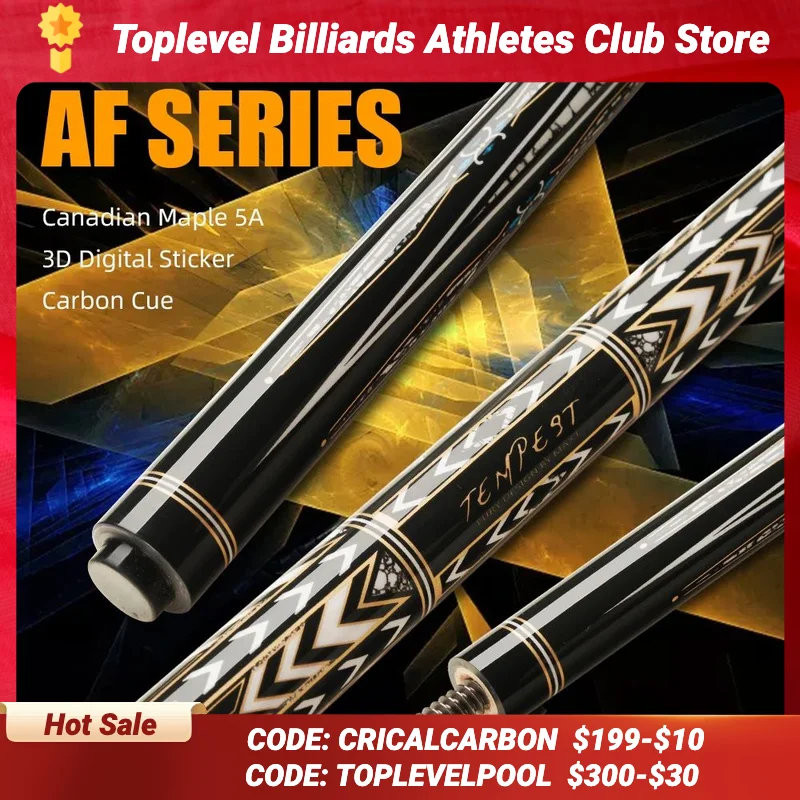 

FURY Billiard AF Series Carbon Fiber Pool Cue Stick 12.5mm Professional Carbon Technology Low Deflection3/8*10 Joint 147cm Kit