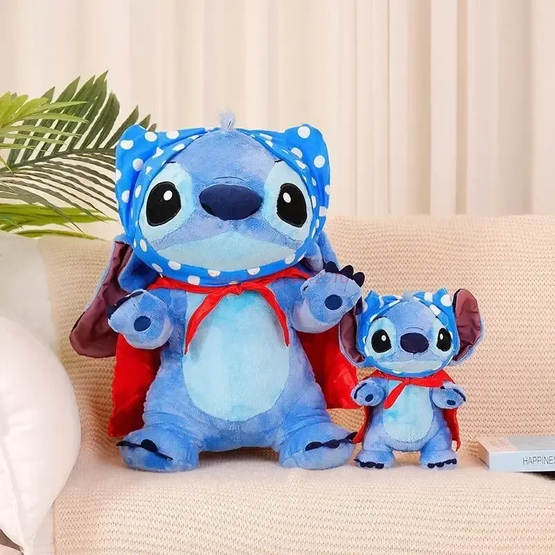 Disney Stitch 25/50 см пижамы, плащ, серия Kawaii, плюшевые куклы, игрушки, мягкая игрушка, подушка для спинки дивана, детские рождественские подарки