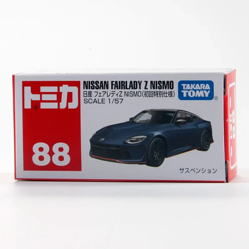 Takara Tomy Takara Tomy Diecast Alloy Car Model, First Edition, Caixa vermelha e branca, Nissan Lady, Brinquedo de presente de férias infantil, No 88, 1:64