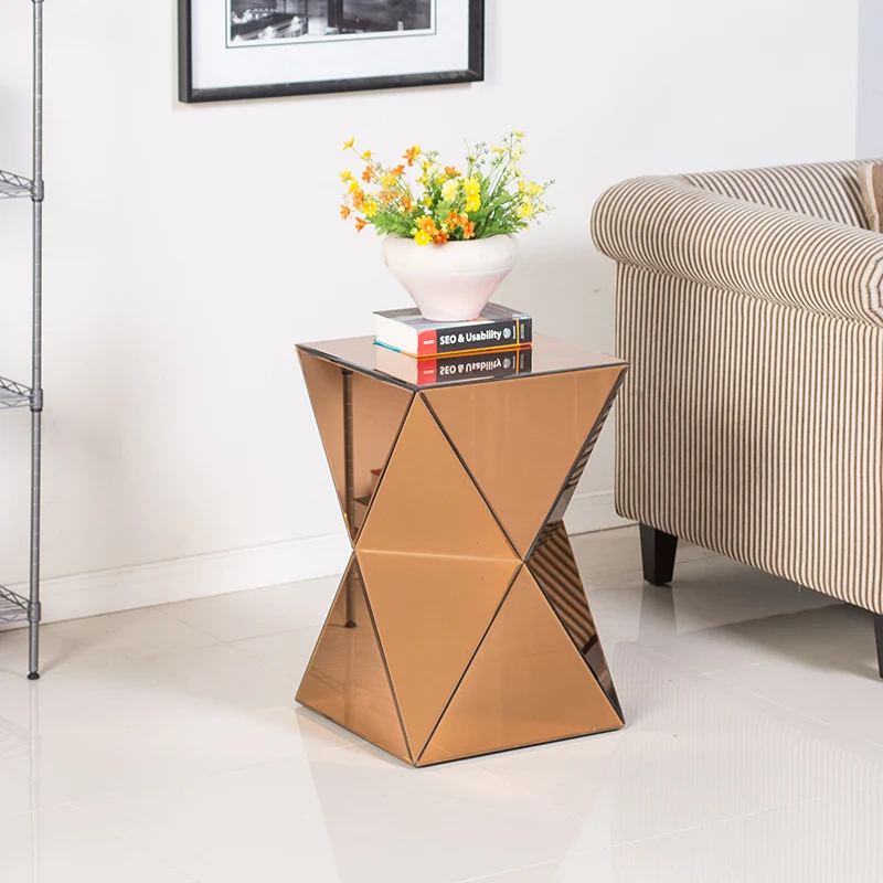 Modern Coffee Tables Living Room Furniture Sofa Side Table Creative Glass Mirror Tea Table Bathroom Cabinet Square Bedside Table