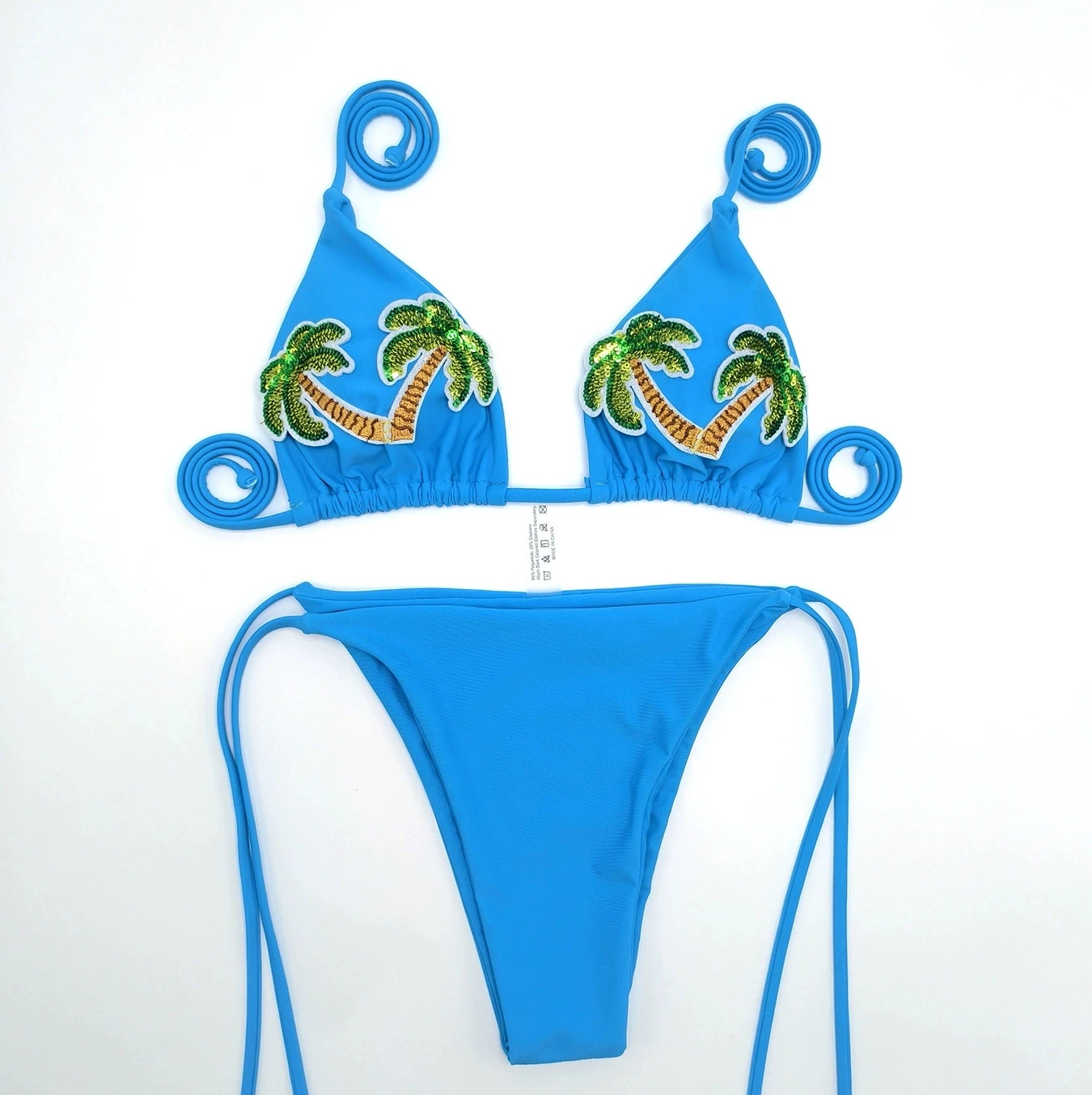 

Melphieer Palm Trees Sequins Bikinis Women Brazilian Bikini Set Swimsuit Swimwear Biquini Maillot De Bain Swimming Bathing Suit