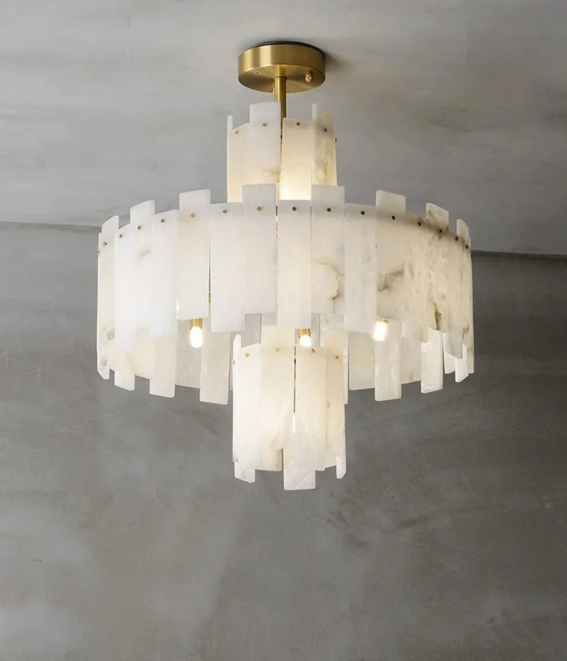 

Modern All Copper Led Marble Chandeliers Luxury Home Decor Minimalist Design Lamps Lighting Bedroom Dining Room Chandeliers