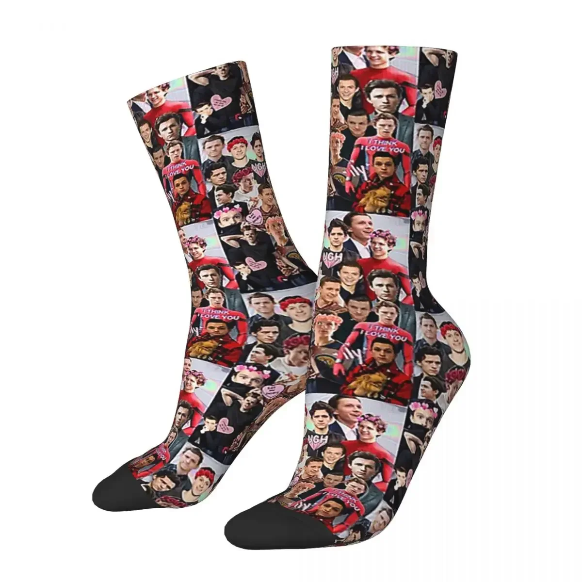 

Tom Holland Collage Socks Harajuku Super Soft Stockings All Season Long Socks Accessories for Unisex Birthday Present