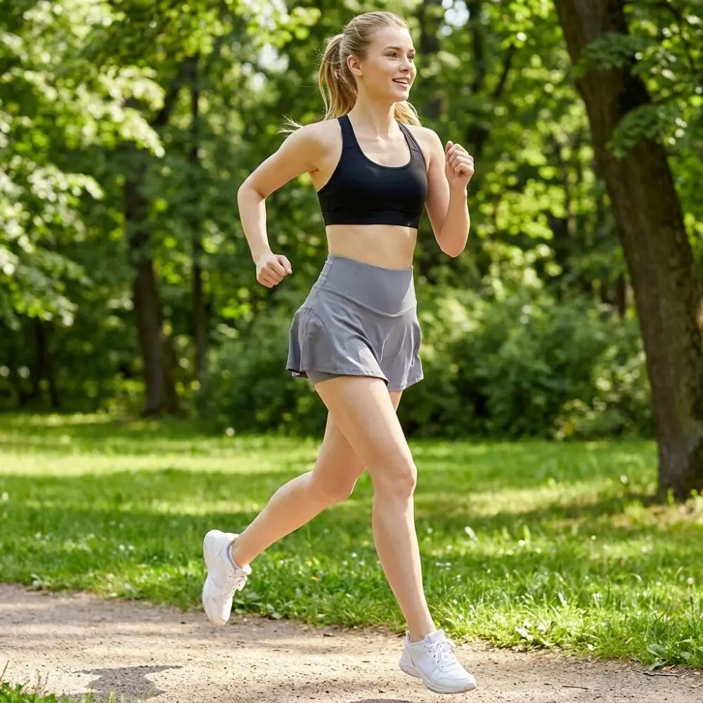 False Two-piece Women Skort Built-in Shorts Tummy Control Athletic Skirt Shorts 2 in 1 Design Moisture Wickin Tennis Skirts