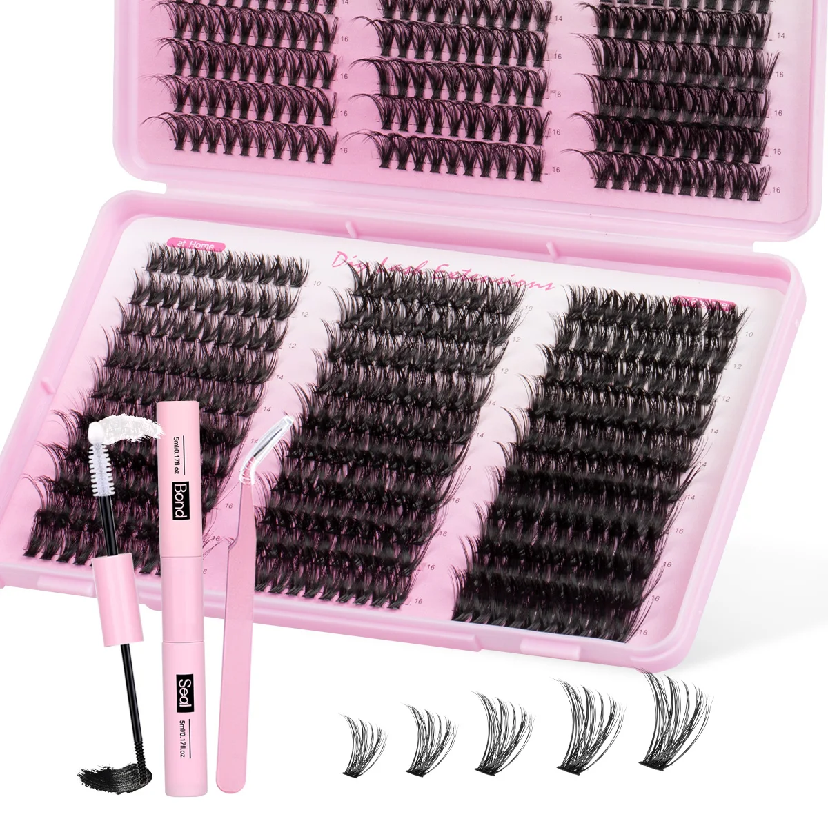 ISEEN لتقوم بها بنفسك طقم تمديد الرموش الناعمة الرموش الفردية عدة مع لاش السندات وختم ملاقط لاش وفرشاة