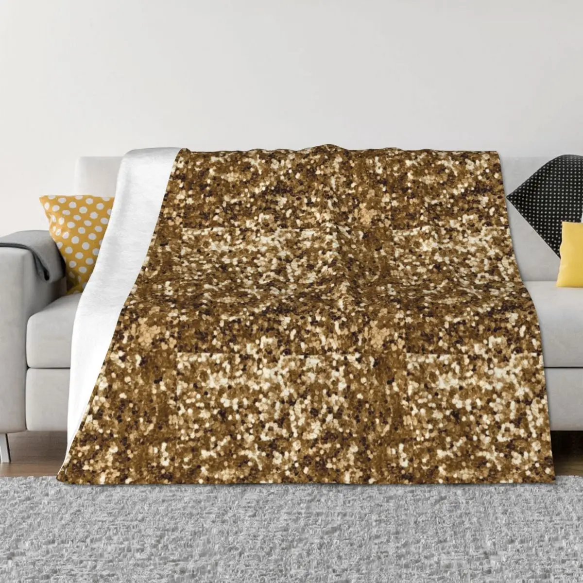 

Glamorous Gold Throw Blanket wednesday Decorative Sofa funny gift for sofa Blankets