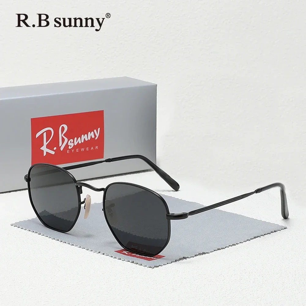 

Модные поляризационные очки для мужчин и женщин UV400, винтажные очки для вождения, роскошные очки в круглой многоугольной оправе из сплава