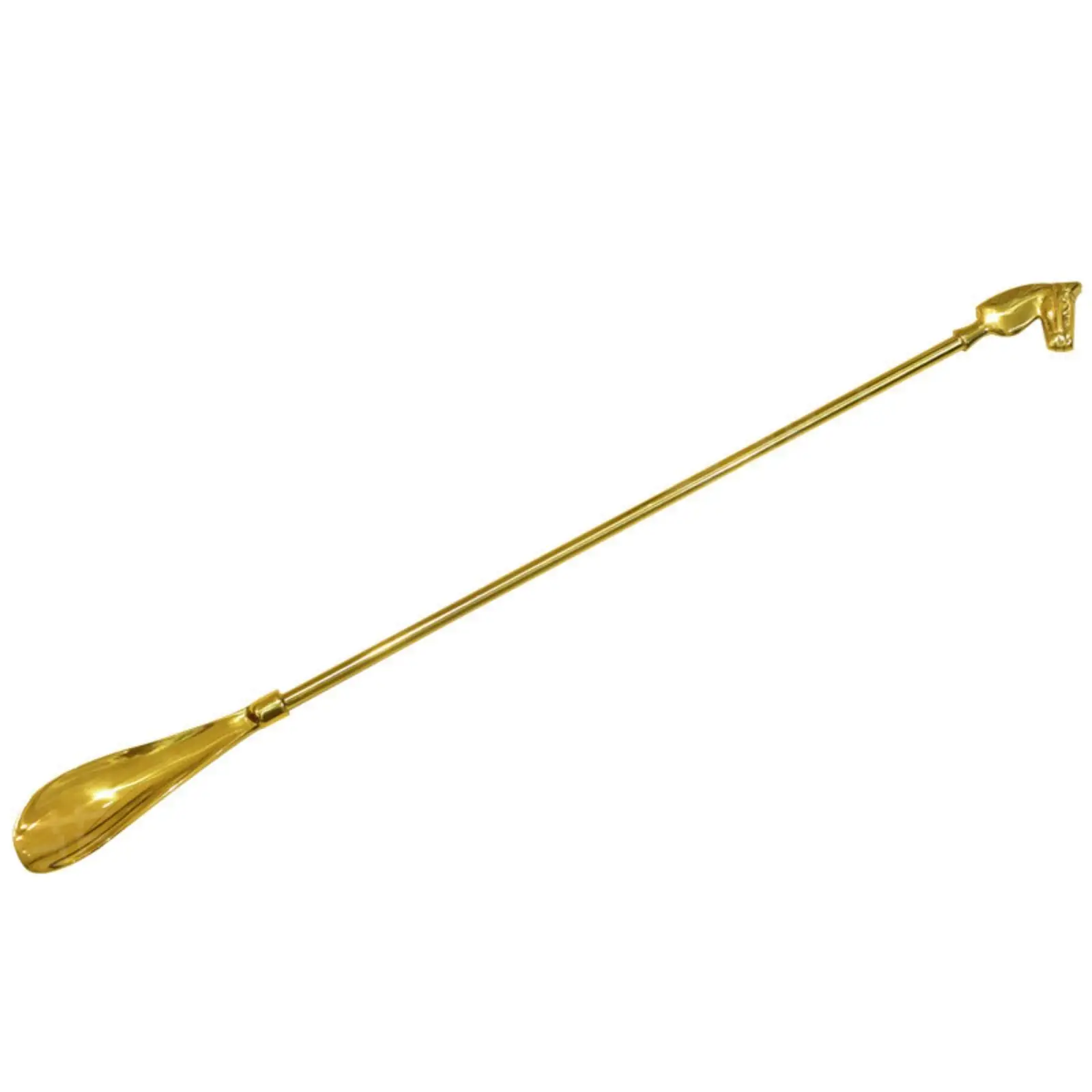 Brass Shoehorn with Horse Head Heavy Duty Long-Handled Shoehorn with Hanging