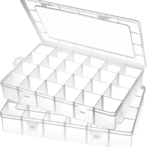 24/36 Grids Storage Box Plastic Detachable Grid Fishing Tackles Box Transparent Design Dividers Bead Box Home Organization