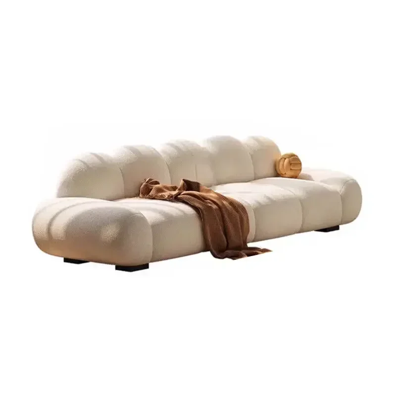 Petal sofa living room simple modern furniture Japanese log wind straight row three-person piano keys