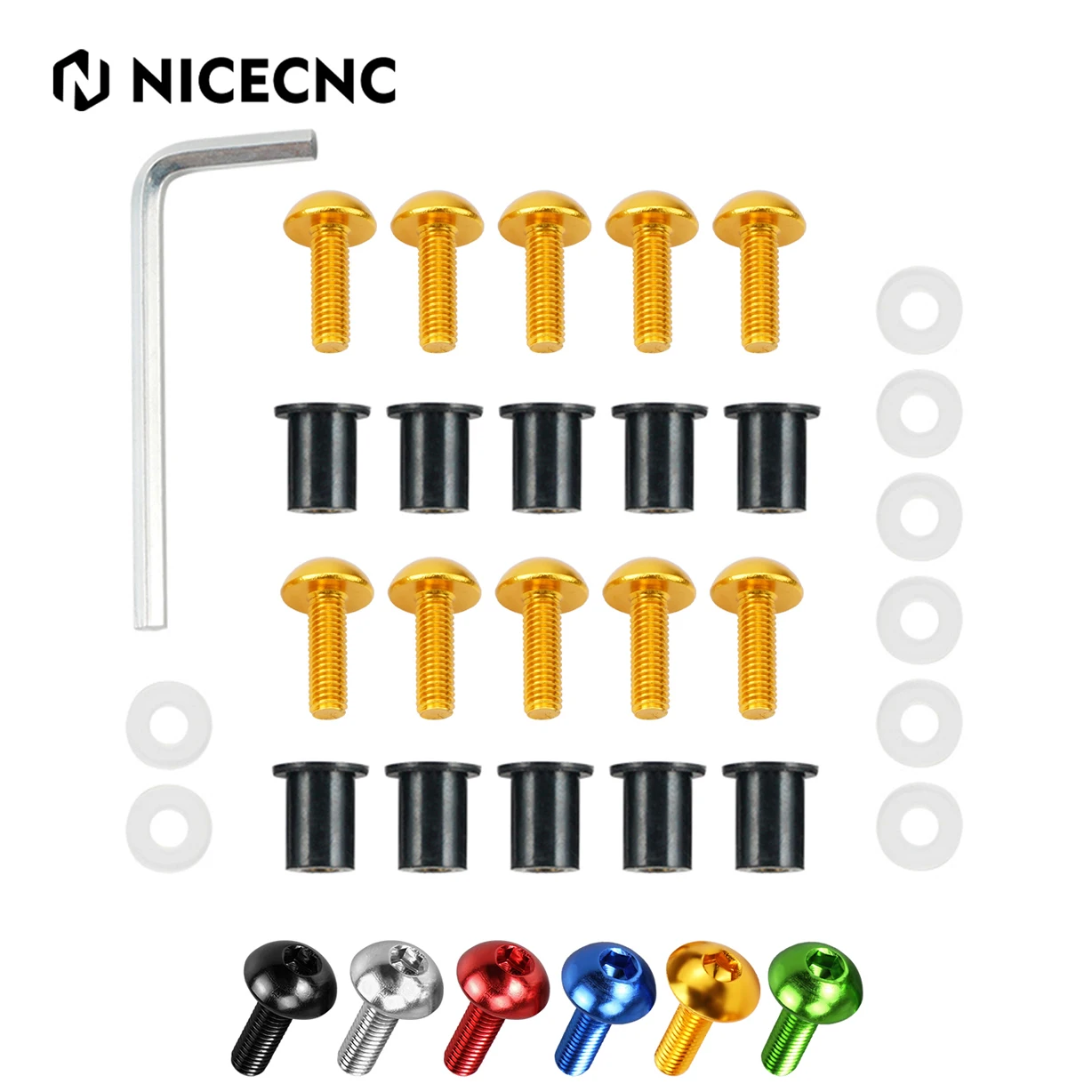 10x Motorcycle Bodywork Fairing Windshield Mount Nuts Bolts 5mm for Suzuki Katana 750 GSX750F 1991-2005 TL1000R 1998-2001 2003