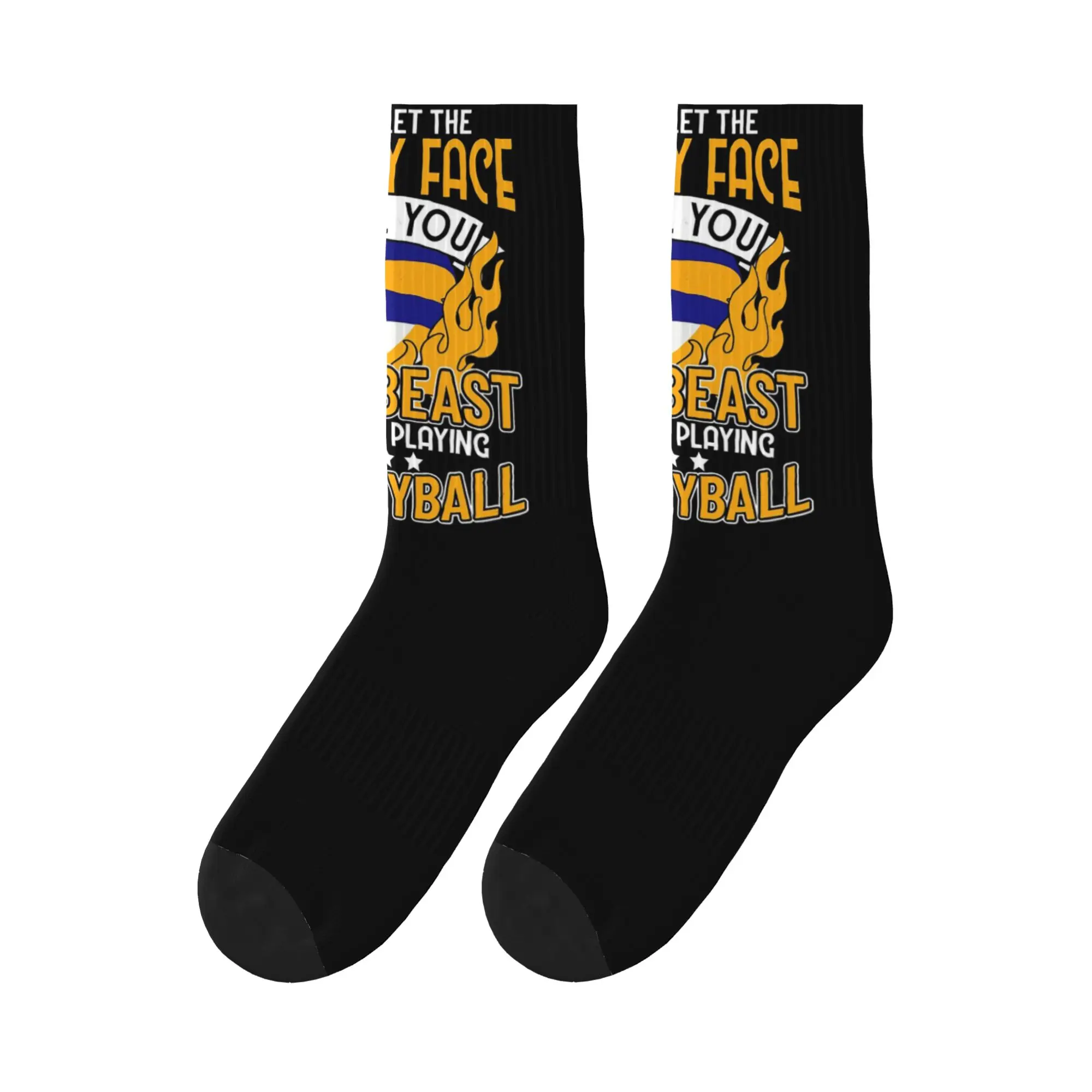 

I'm A Beast When I'm Playing Volleyball Sports Socks Super Soft Stockings All Season Long Socks for Unisex Christmas Gifts