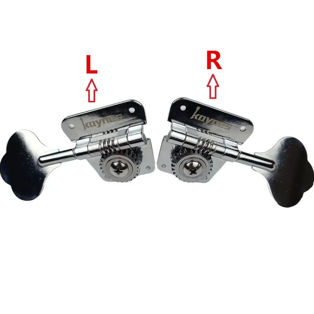 1:26 Ratio Open Frame Electric Bass Guitar Machine Heads Tuners Tuning Key Pegs for Jazz Precision DJ530 Chrome Silver