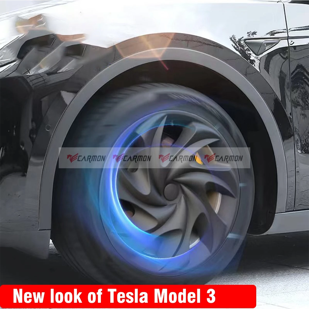 Estilo simétrico Hub Cap para Tesla Modelo Y, Performance ABS Roda Cap, Full Rim Cover, Body Kit, 19"