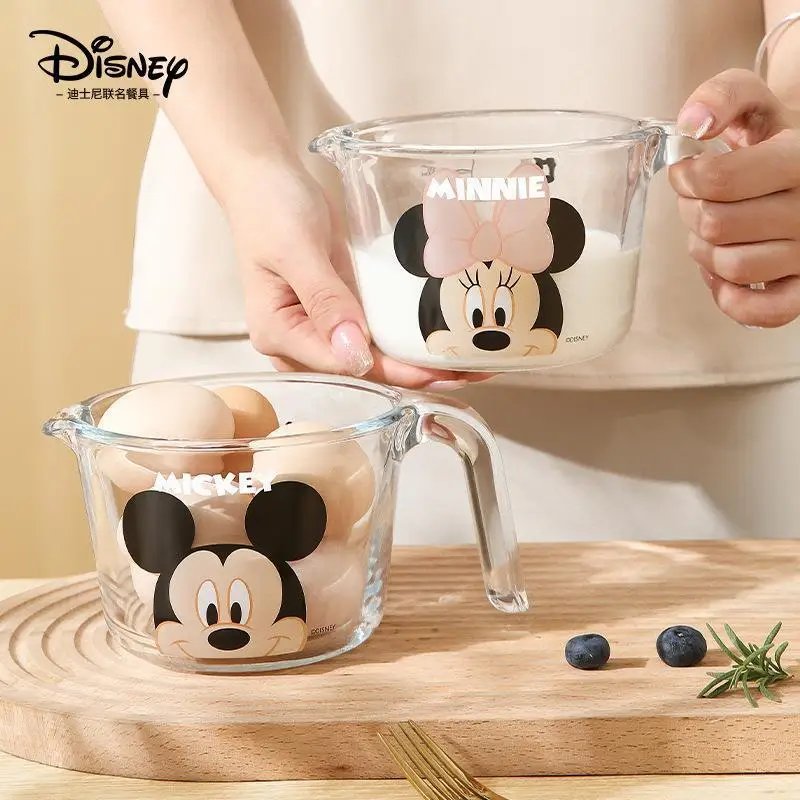 Disney Cartoon Mickey Mouse Measuring Cup with Scale Resistant Household Milk Cup Food Grade Children\'s Breakfast Baking Tools