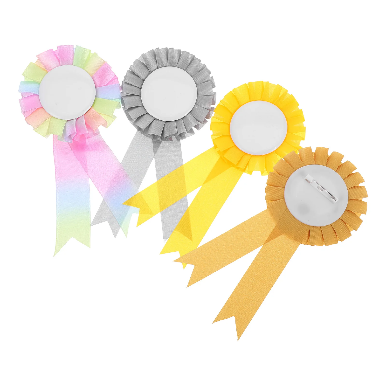 4Pcs Colorful Rosette Badge Ribbons Celebration Pins Birthday Halloween Prize Ribbon Award Medals Gift Decoration