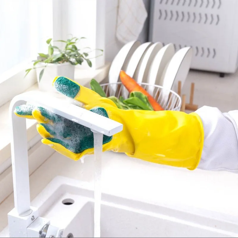 Creative Washing Cleaning Gloves Garden Kitchen Dish Sponge Fingers Rubber Household   for Dishwashin