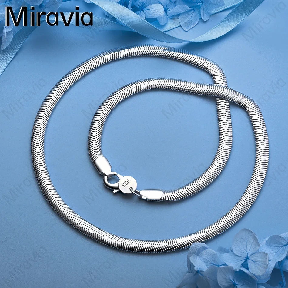 

Miravia 925 Sterling Silver 6mm Cartilage Snake Chain Necklace - Everyday Accessory For Women, Simple And Elegant Jewelry