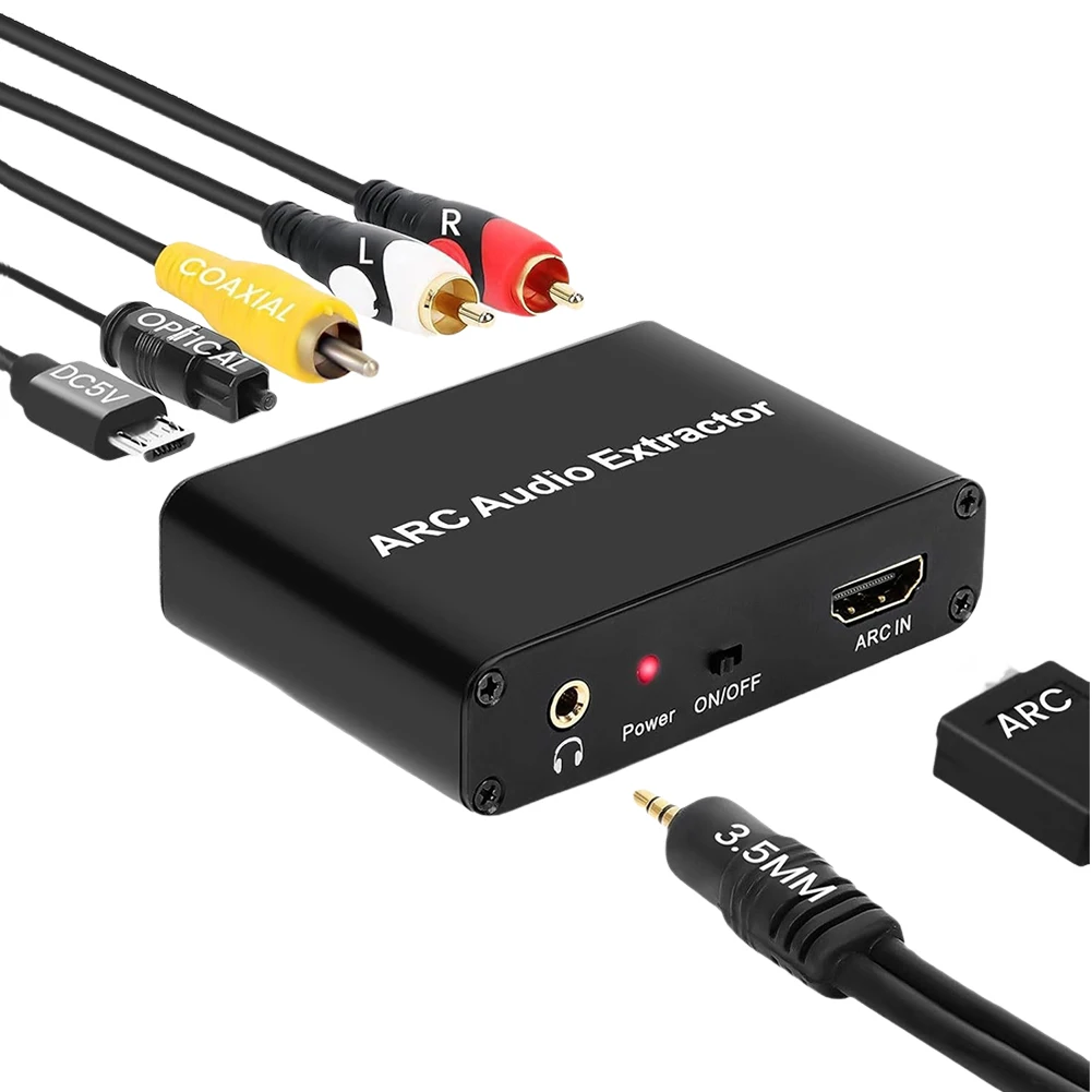 ARC Return Channel Converter ARC To SPDIF Coaxial L/R Stereo 3.5mm Jack HDMI-Compatible ARC Adapter Audio Converter