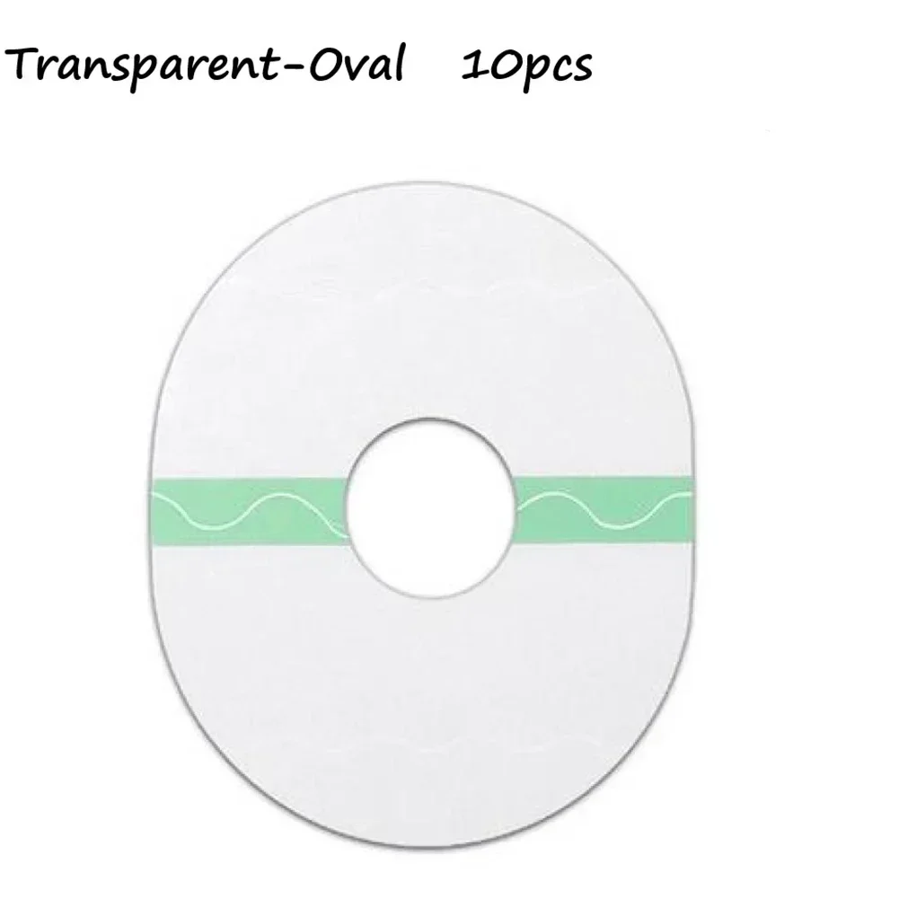 10pcs Transparent Waterproof Adhesive Patches Fixic Freestyle Libre Sensor Covers Patch Clear Overpatch Tape Round Oval Skin Ton