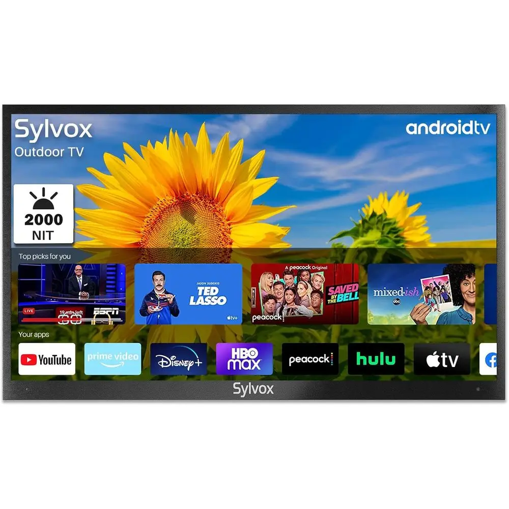 43'' Outdoor Smart TV 4K UHD Ultra 2000NIT High BrightnHDR TV, Waterproo Built-in Chromecast, with Wii Bluetooth unction or Outd
