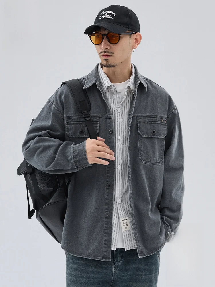 

PaulFrank American Retro Workwear Jaet Men's Loose Versatile Monkey Mouth Jaet Spring Casual Long Sve Outerwear