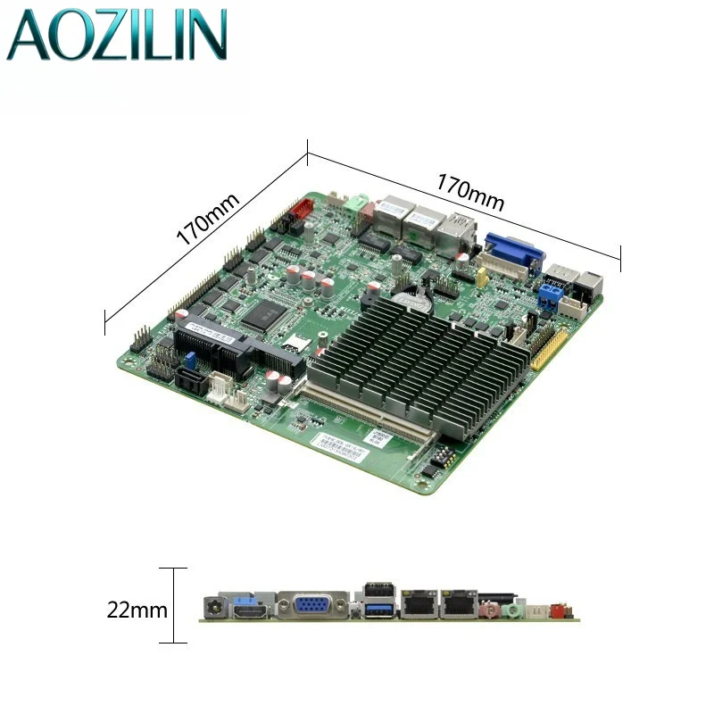 AOZILIN Industrial Embedded X86 Mainboard Mini ITX Dual Ethernet 6 Serial Port Low Consumption Chip For Self-service Machine