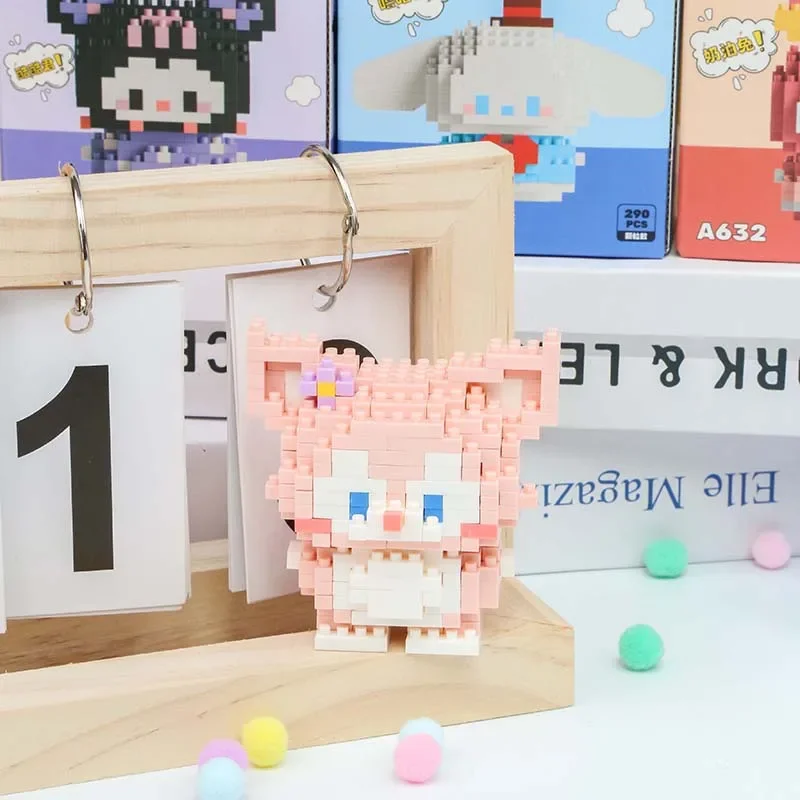 Disney Anime Hello Kitty My Melody Cinnamoroll Pompompurin Kuromi Friends Building Blocks Bricks Girl Children Kid Toy Gift Set