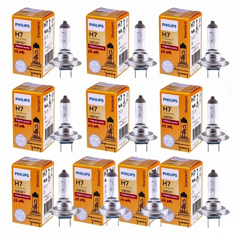 Lâmpada Halógena Original Philips Vision H7 12V 55W PX26d para Farol Automotivo 3200K Padrão, Substituição Genuína 12972C1