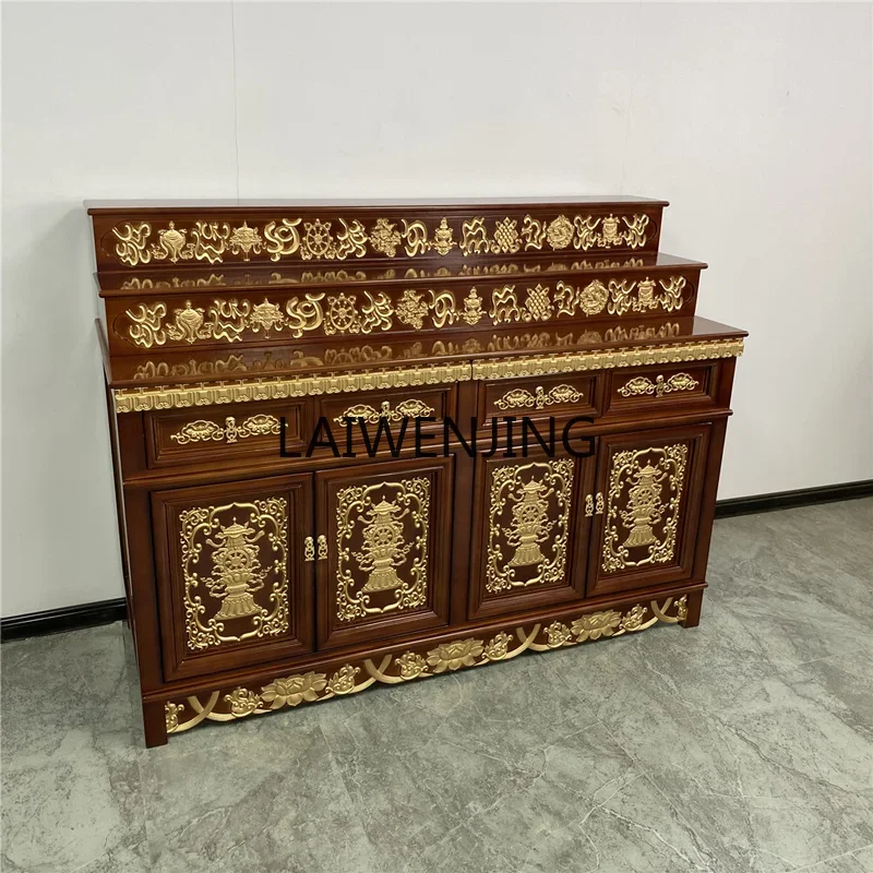 MJY shrine offering table Shentai Buddhist hall Chinese style Guanyin God of Wealth Tibetan three-layer temple incense cabinet