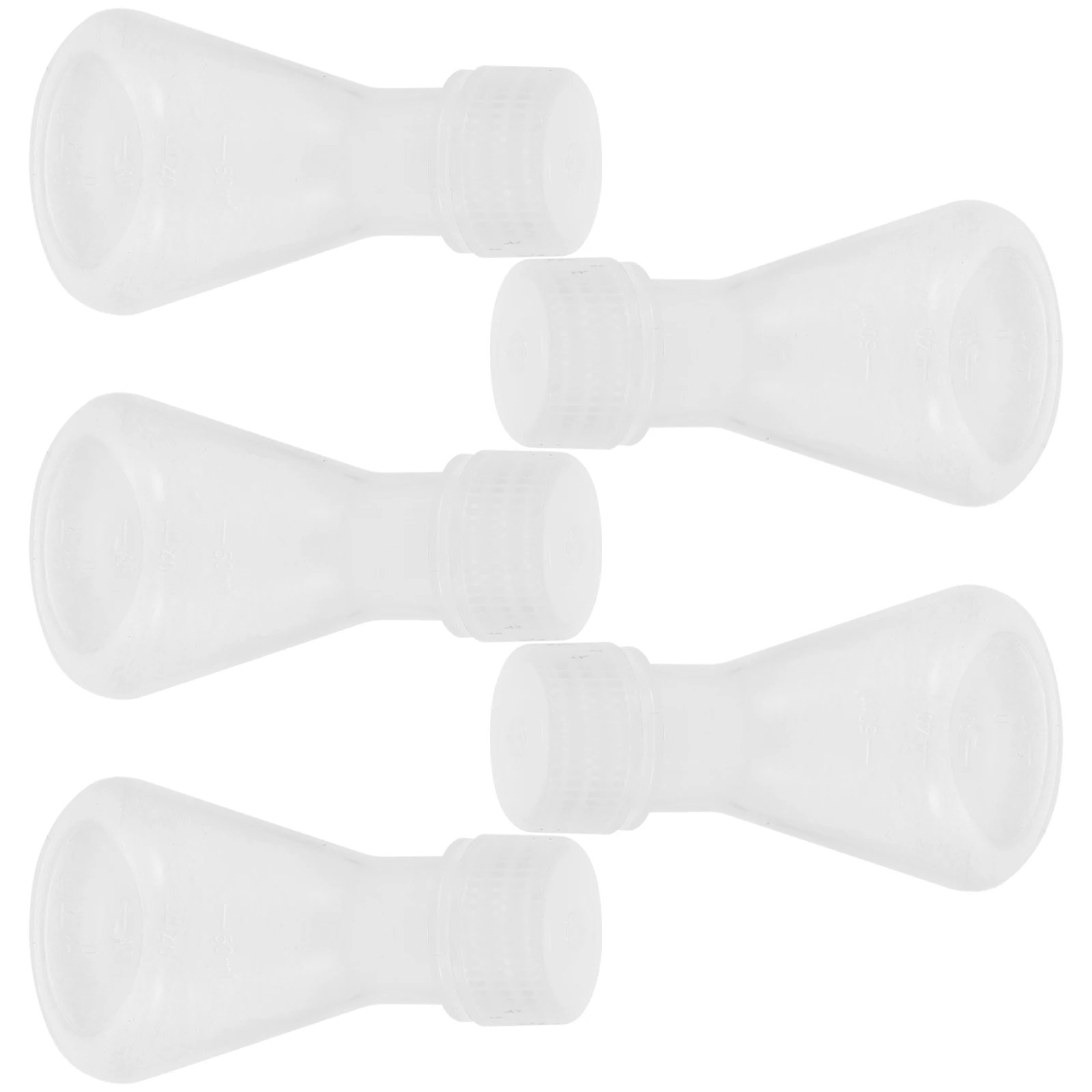 

5 Pcs Flask Experiment Container Erlenmeyer Chemistry Lab Stoppers White Glassware with