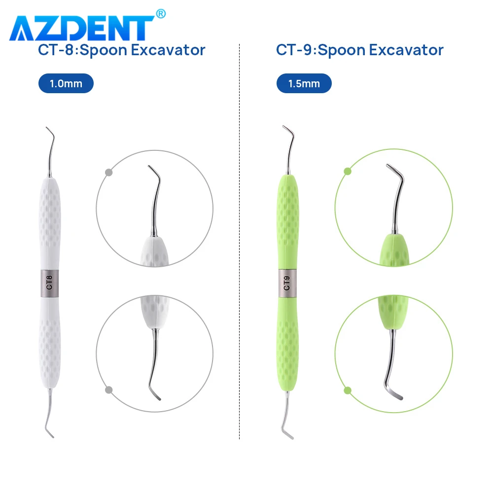 Dental Restoration Instrument Enamel Chisel Set AZDENT Spoon Excavator Gingival Margin Trimmer Cord Packer Repair Probe Tool