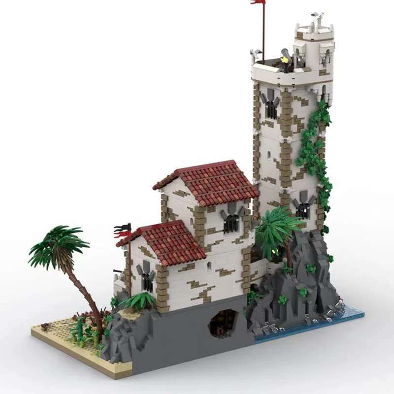 5101 Elementów Konstrukcyjnych Stara Strażnica i Wieża MOC Personalizowana Modularna Klockowa Budowla Kreatywny Projekt DIY Zabawka dla Chłopca Prezent na Boże Narodzenie