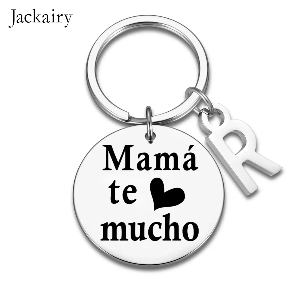 Spanish Mother's Day Keychain Gift Mamá Te Quiero Mucho Keyring Charms Jewelry Birthday Christmas Gifts for Mom