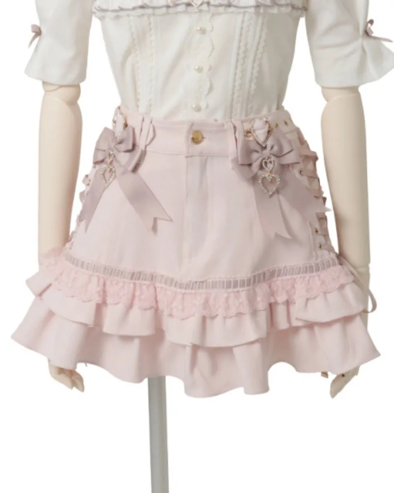 

Japanese Style Liz Mass Production Type Sweetbows Strap Lace Lolita Skirt Summer New Cute Girl Elegant High Waist Princess Skirt