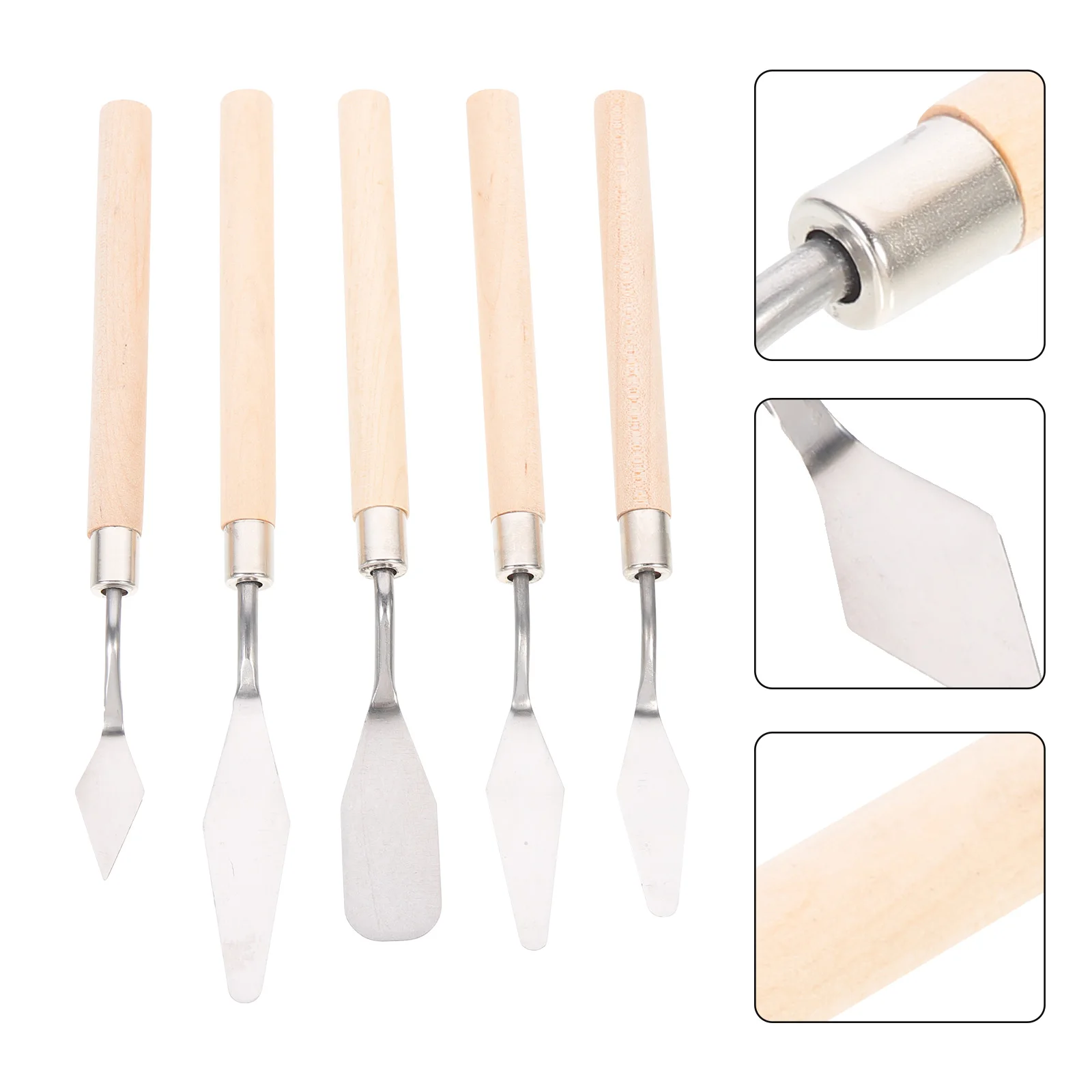 

5pcs Stainless Steel Painting Scrapers Set Color Stirring Spatulas Oil Paint Tools For Canvas Art Supplies Mixing Pigment