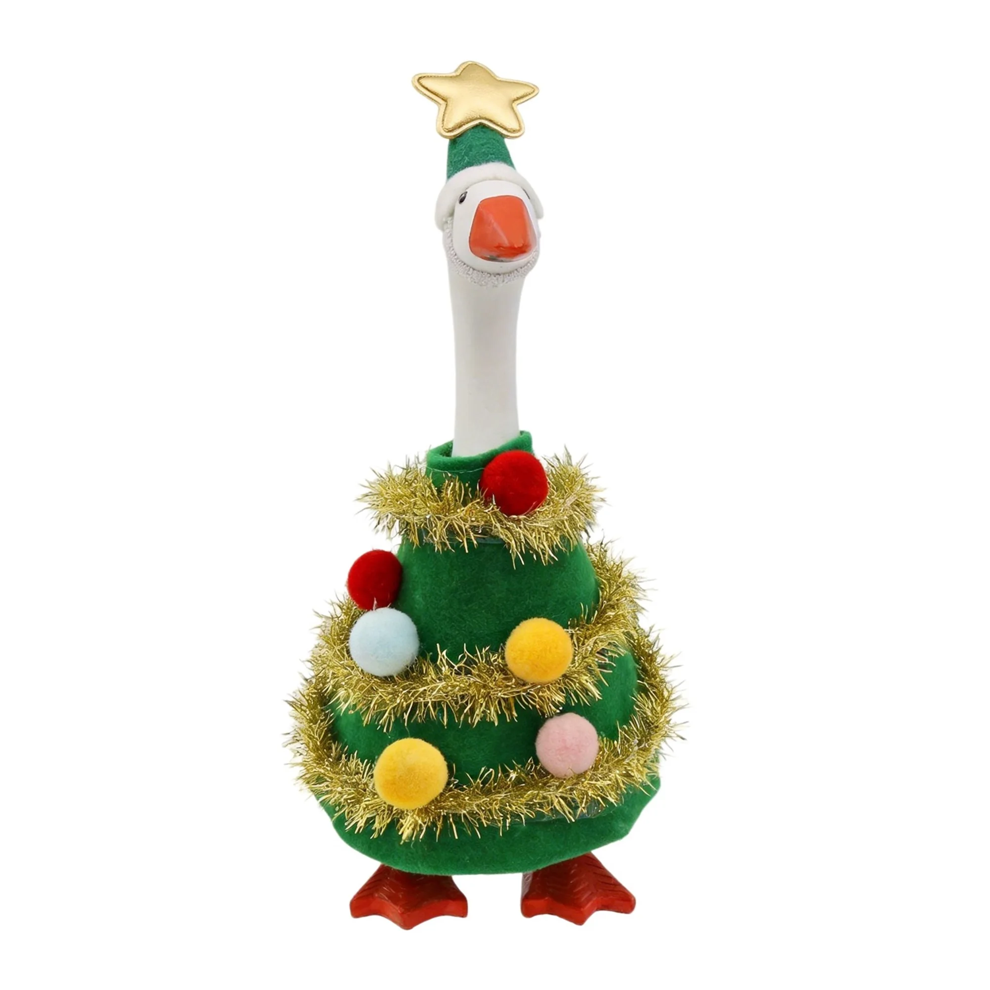Winter Mini Schreibtisch-Gans Figur 7 Zoll Magnetische Gans Weihnachtsbaum-Kostüm mit Mütze für Enten-Schreibtisch Schlüsselhalter Deko – Detail 3