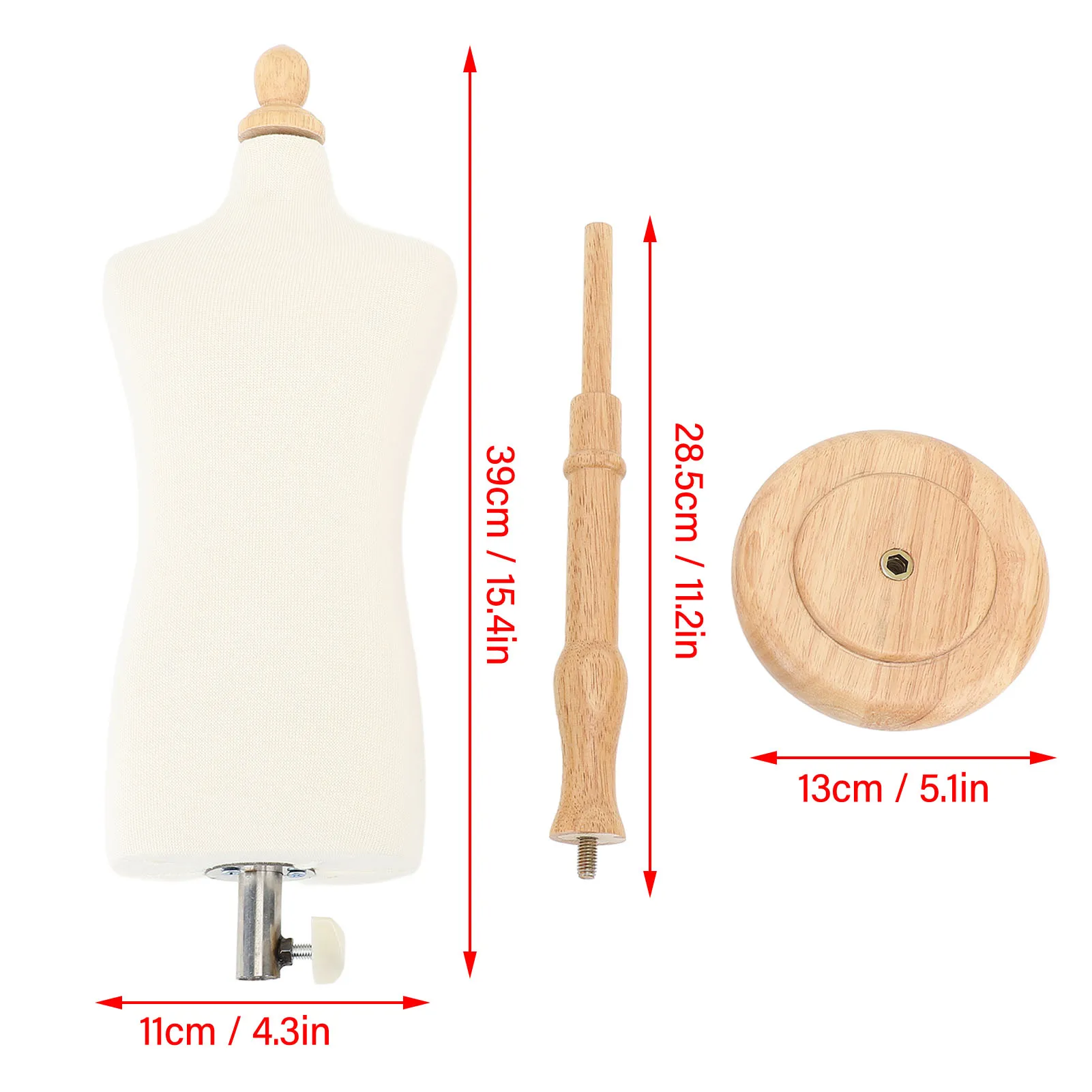 Manikin Torso Elegant  Easy Assembly Dress Mannequin Fixable Male Body with Stand for Design