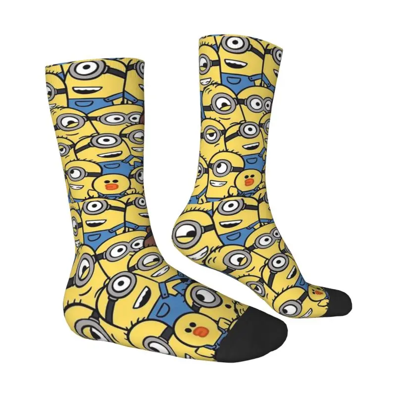 Custom M- Minions Cartoon Dress Socks Men Women Warm Funny Novelty Crew Socks