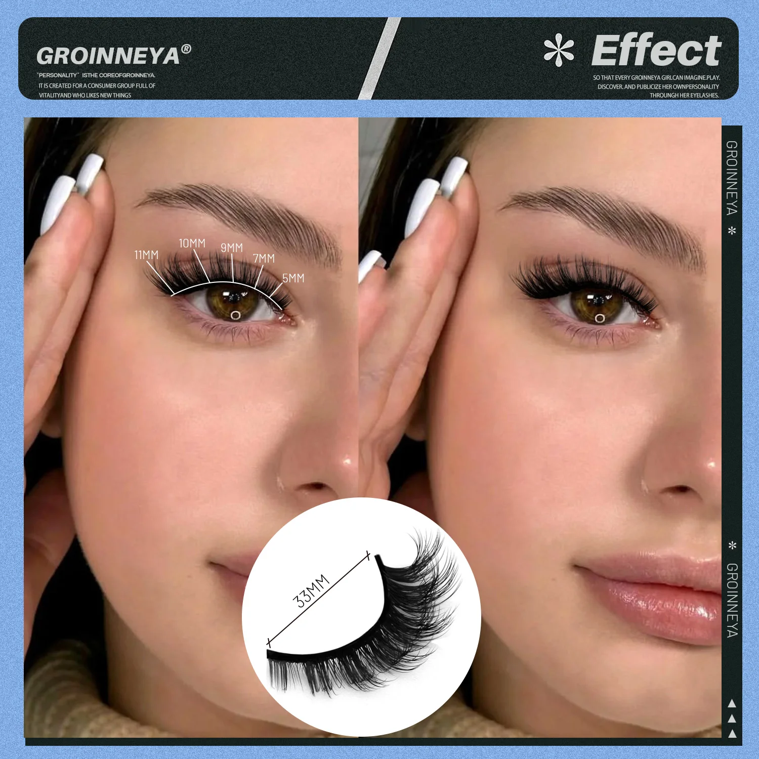 Lasvirey رقيق الرموش القط رموش قصيرة سميكة كامل قطاع جلدة لينة Wispy الطبيعية طويلة حليقة ثلاثية الأبعاد فو المنك جلدة ماكياج #5