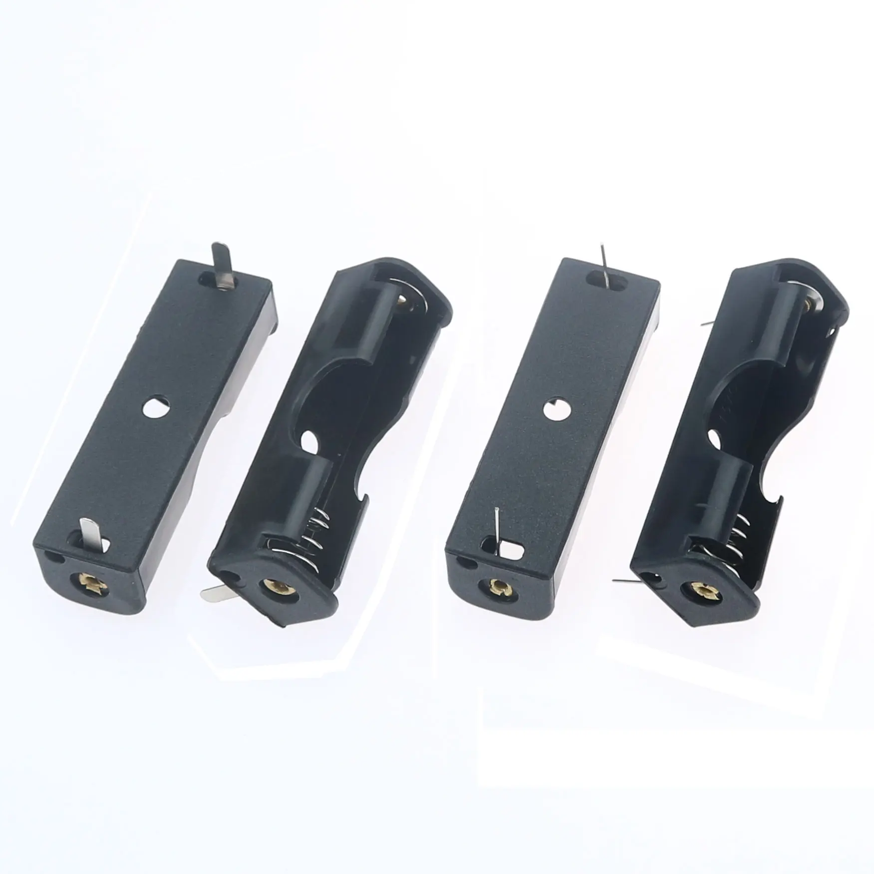 JCD 10pcs For AA Size Plastic Battery Case Holder Box Battery 1.5V AA Pack With PCB Pin Diy Solder Tabs For Soldering Connecting
