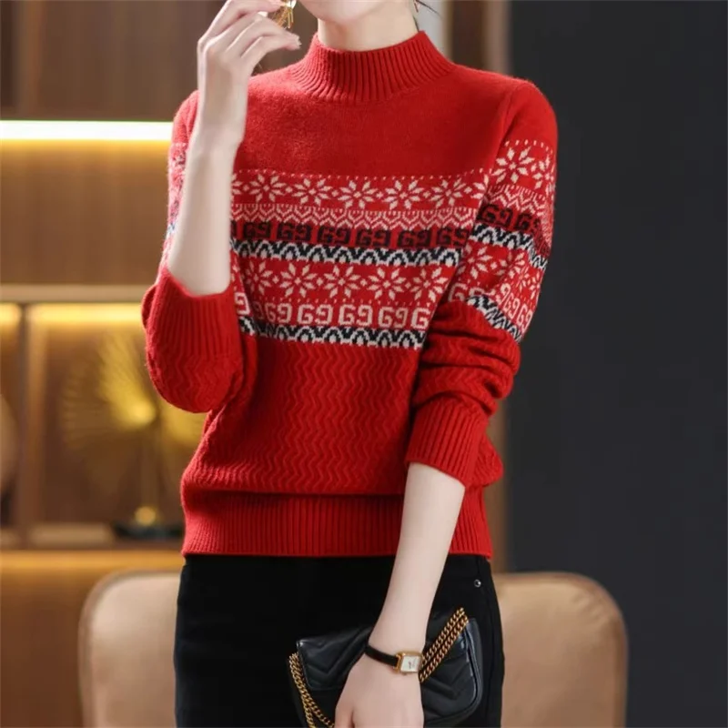 ダリャン ニットセーター 毛玉なし ベースレイヤー 高級 レディース ファッション ロング丈 ハイネック レギュラーフィット 秋服