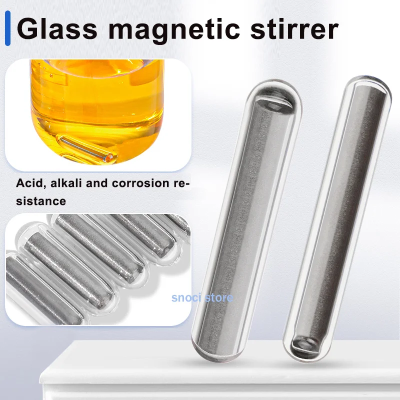 Glass Magnetic Stir Bars Glass High Borosilicate Glass Stirrer Mixer Stirring Spin Bar 8*30mm 10*32mm  Cylinder Shape