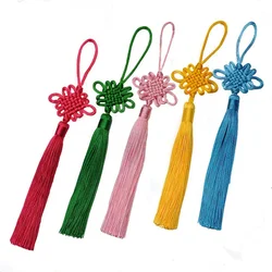 2Pcs Tassel Fringe Handmade Silk Floss Chinese Knot Tassel Bangs Flower Tassel for DIY Craft Door Car Handing Home Decor