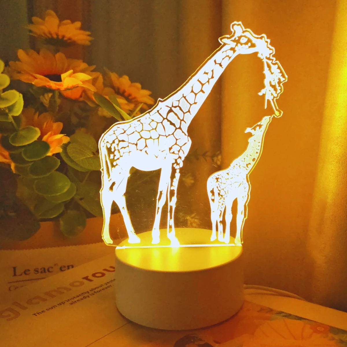 

3D Giraffe Night Light - USB Powered, Used for Room Decoration, Birthday, Christmas, and Holiday Gifts, Giraffe Decoration