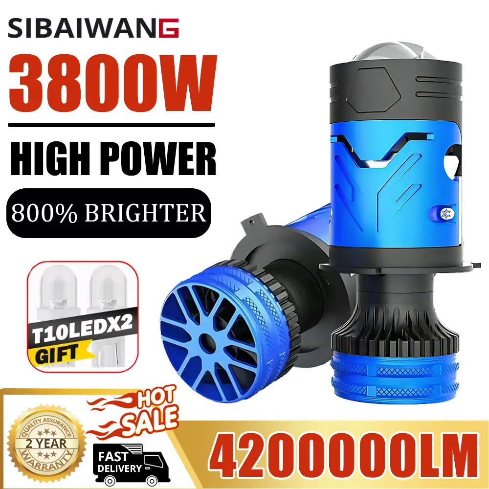 

H4 LED Projector Lens Headlight Car LED Headlight Canbus Turbo fan LED Lamp Plug and Play For Car Motorcycle High Low Beam 12V