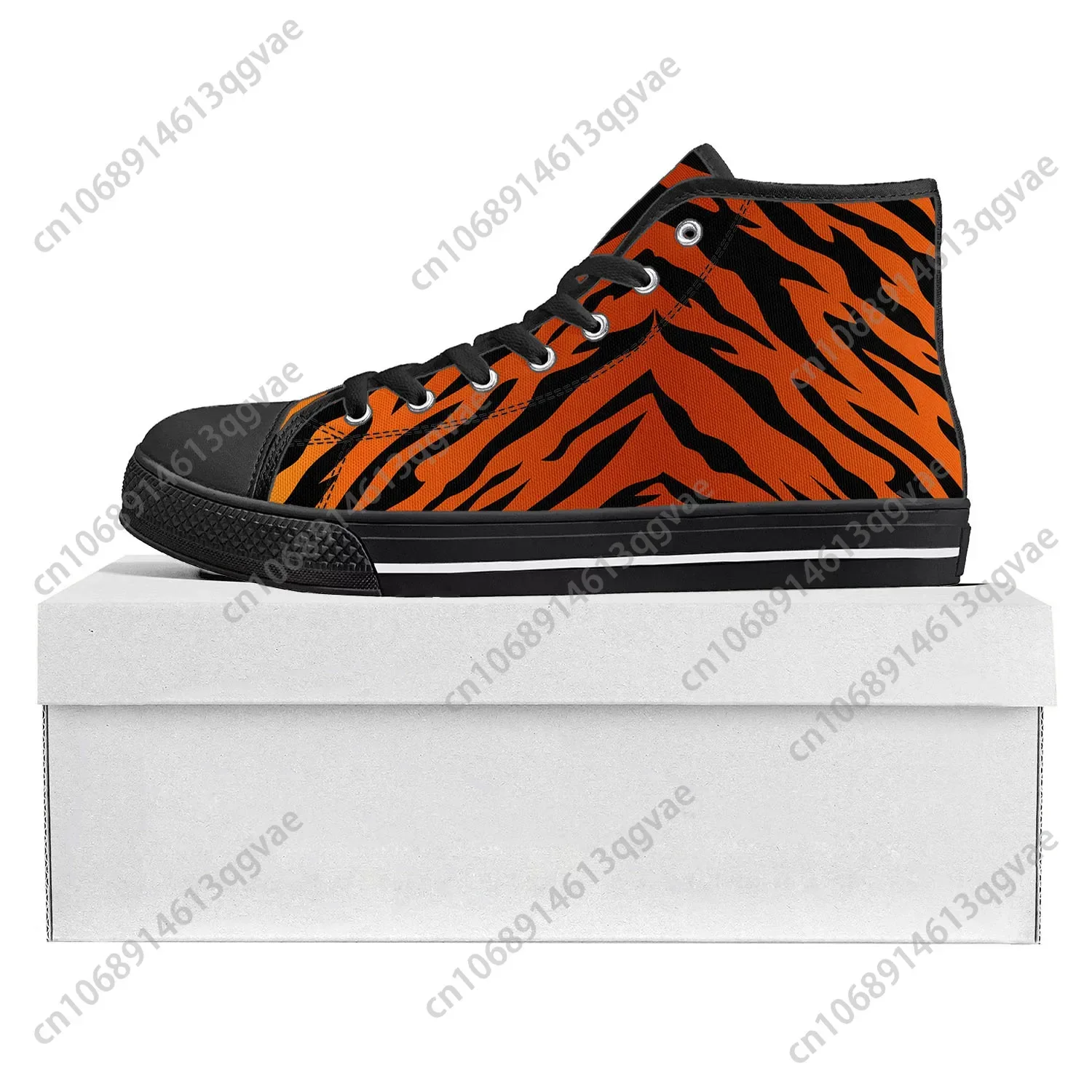 Tiger Stripe 3D Print High Top High Quality Sneakers Mens Womens Teenager Canvas Sneaker Tide Printed Causal Couple Custom Shoe