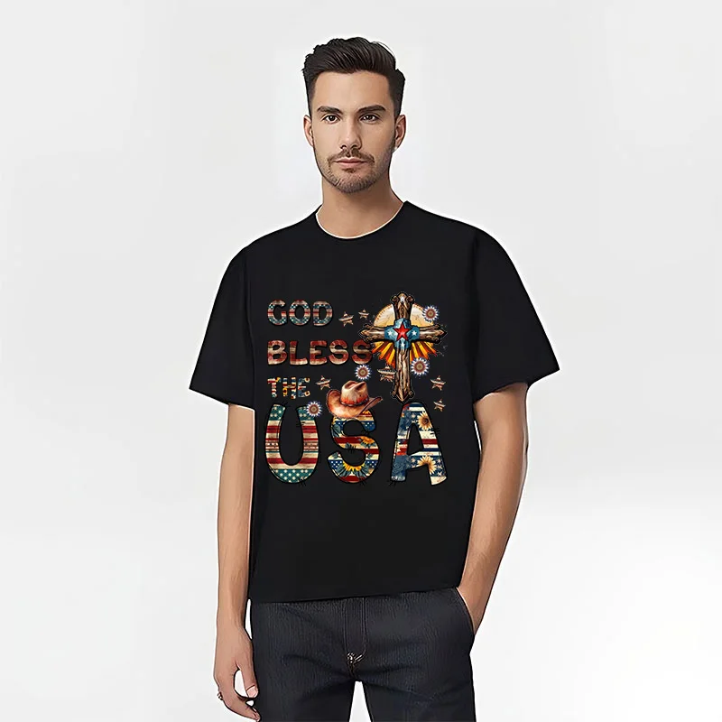 

Men's cotton T-shirt personalized retro casual top Creative pattern large T-shirt clothing men short sleeve women plus size