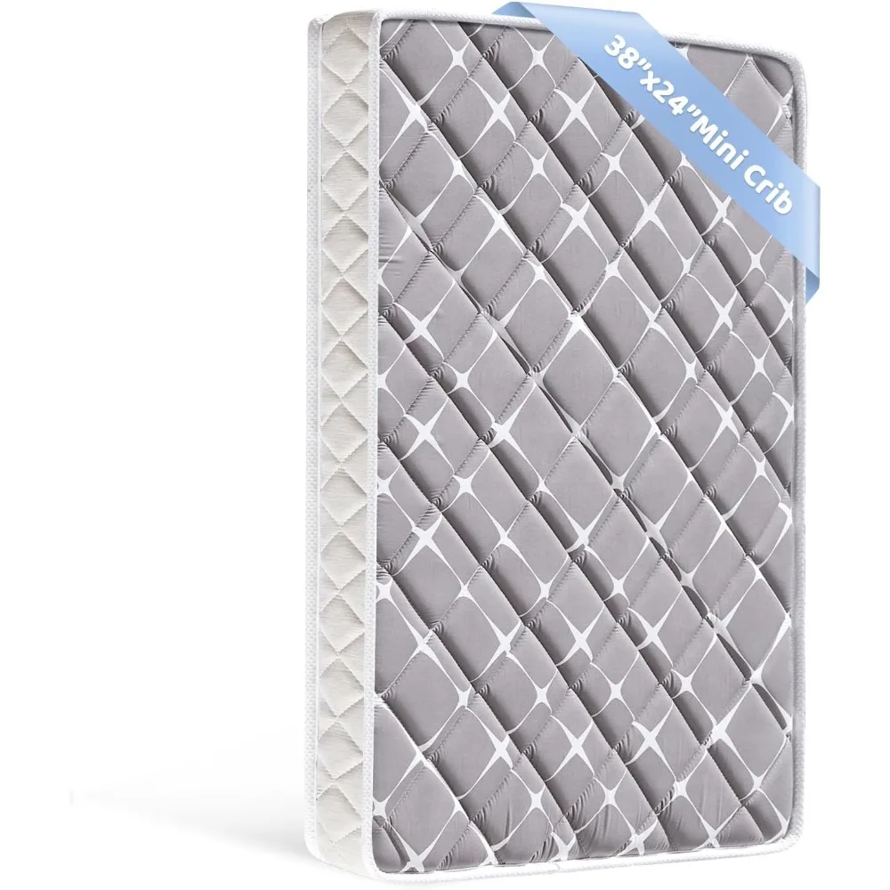

Mini Crib Mattress 38x24x4 Inch Dual Sided Firm Support Comfort Foam Breathable Quiet Waterproof