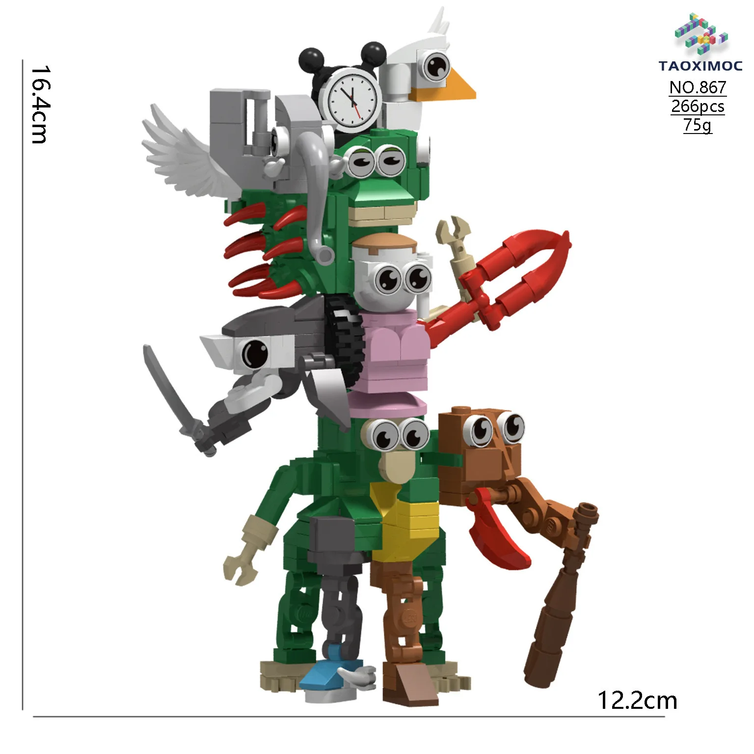 Kreative Serie Tier Montage Bausteine Affe/Elefant/Hai/Fusion Monster Modell Sammeln Ornament Ziegel Spielzeug Geschenk